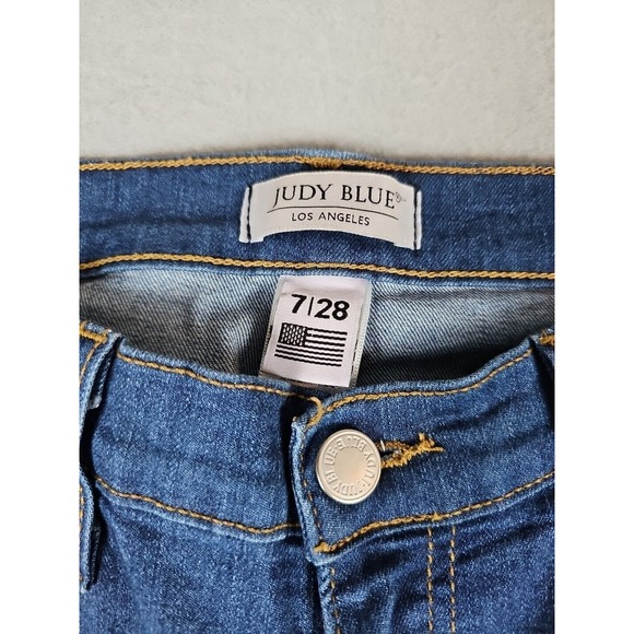 Judy Blue Jeans Women's 7/28 Dark Straight Slim Blue Denim Style 8390 USA - Picture 2 of 12
